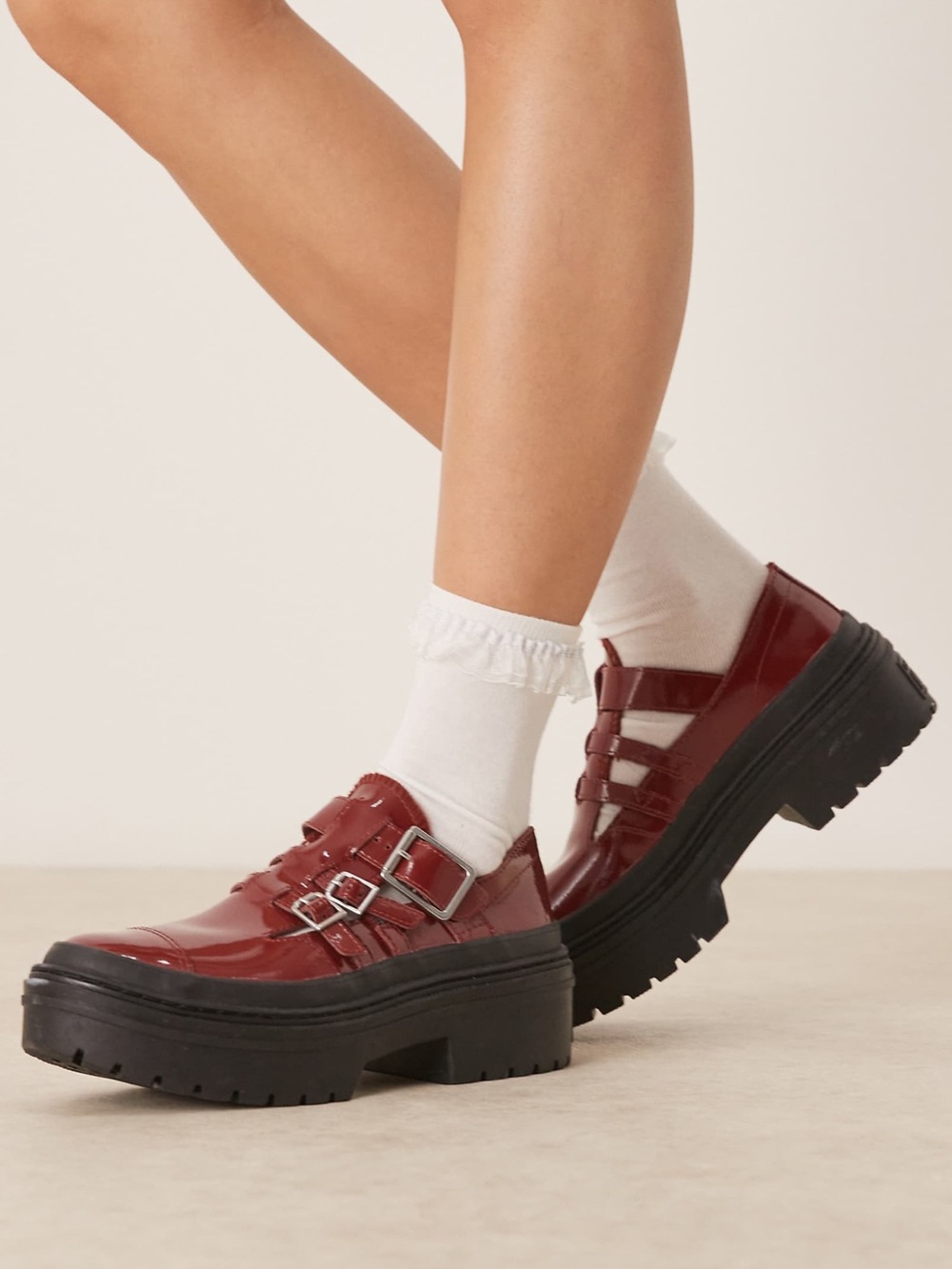 NEW Converse Chuck Taylor All Star platform mary janes in burgundy SZ-5.5
